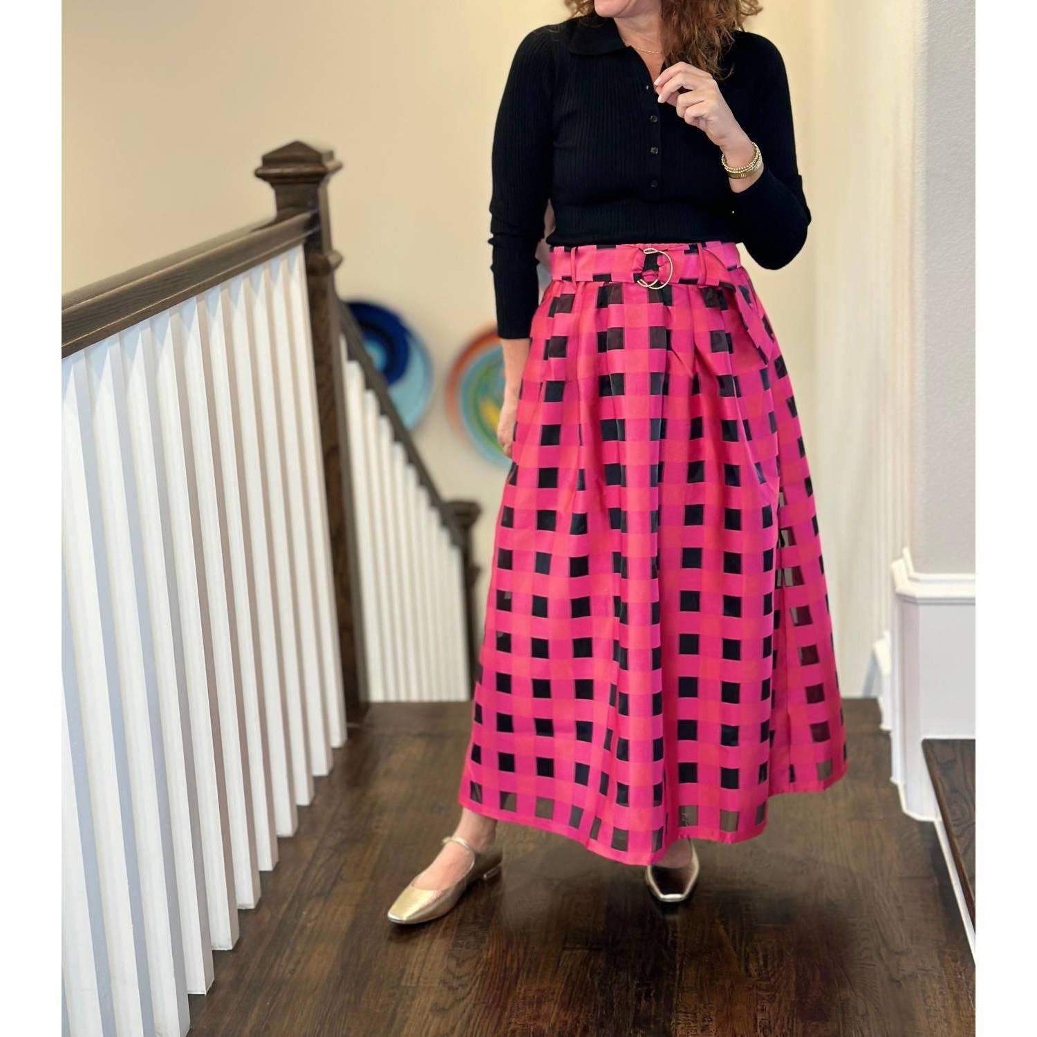 New Emily Lovelock Maya Skirt In Crimson